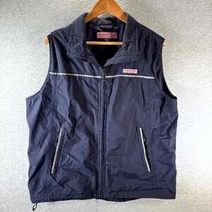 Vineyard Vines Reflective Vest‎ Jacket Men's Large Blue Fleece Lined Full Zip